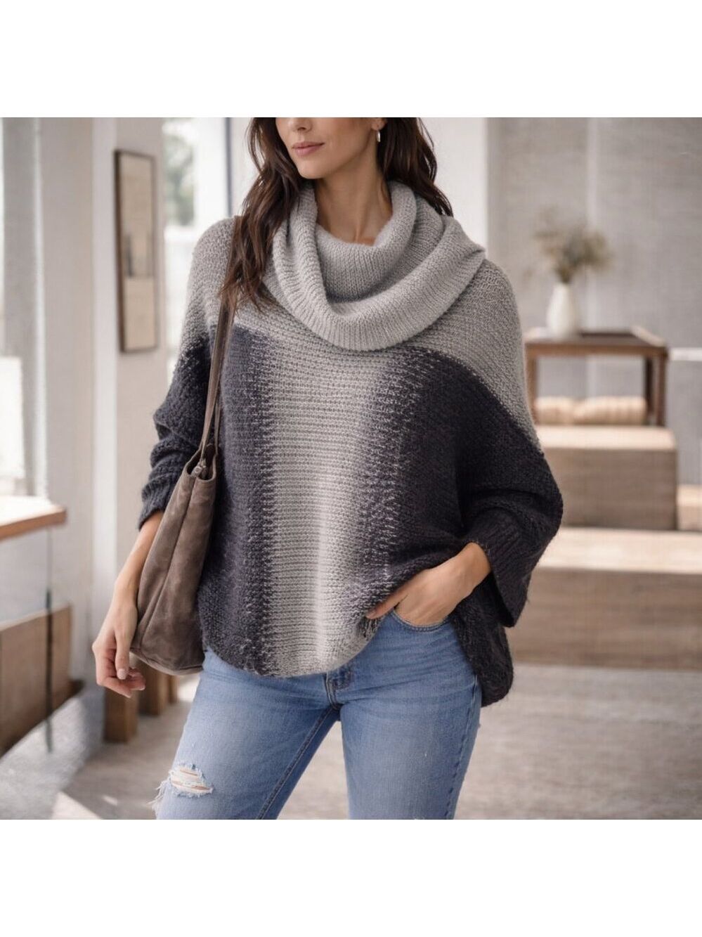 Wooden Ships by Paola Buendia Oversized Knit Poncho Sweater XS